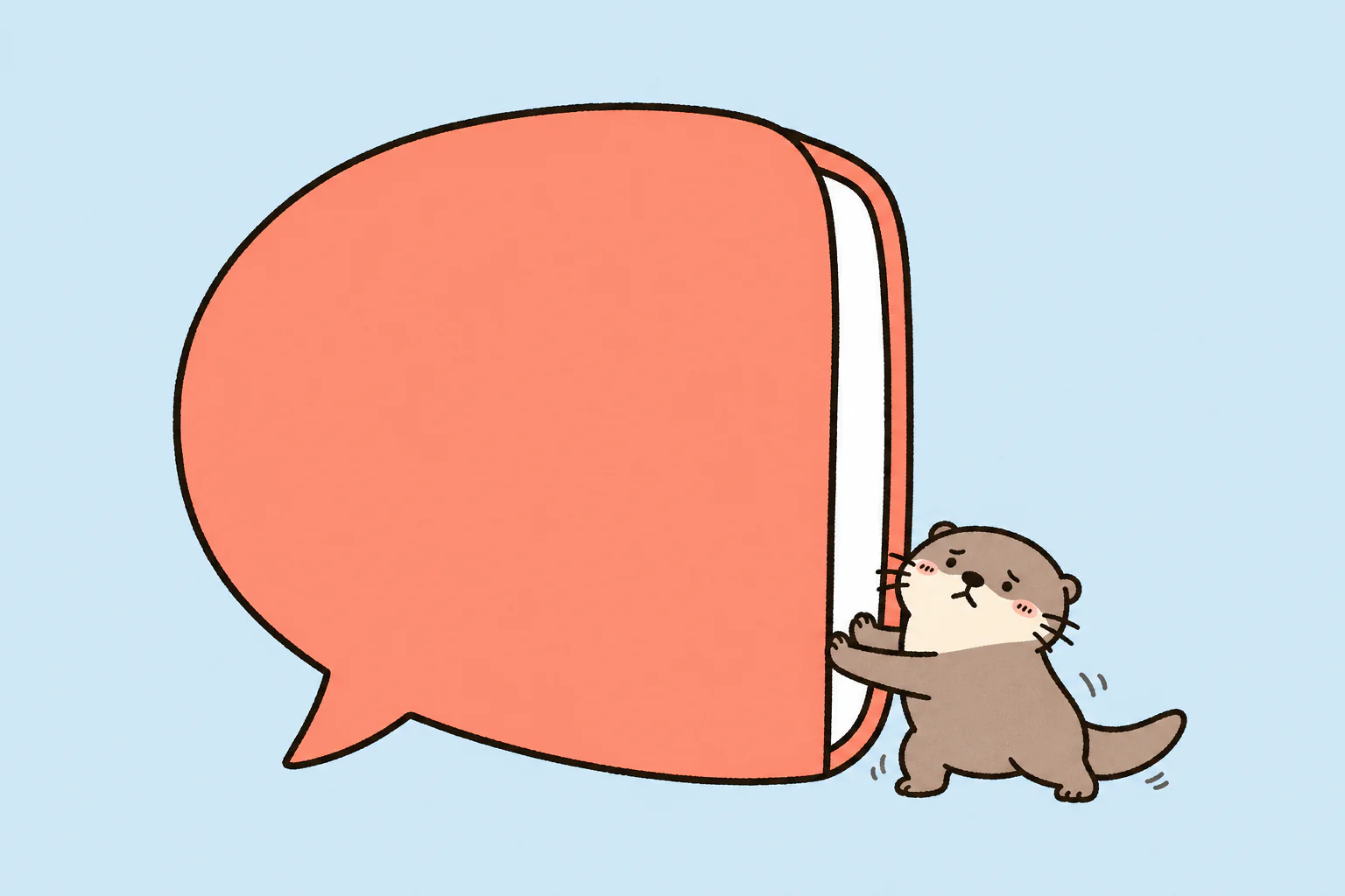 Une petite loutre Moyu s’efforce de maintenir entrouverte une immense bulle corail